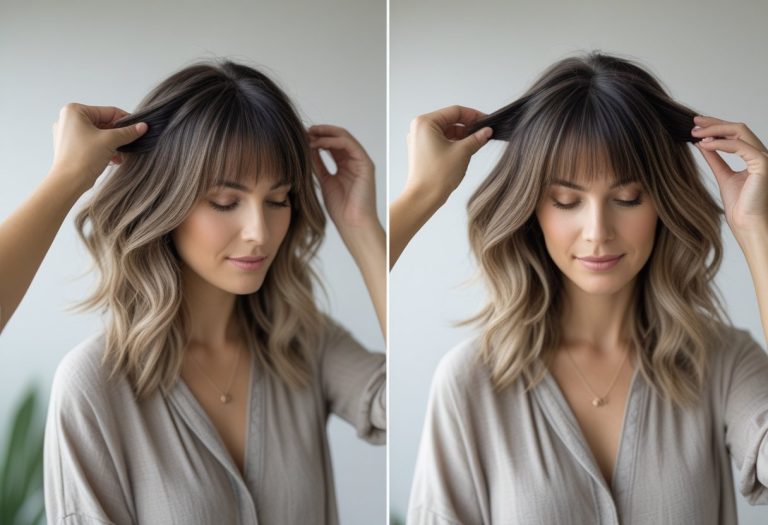 Beach Wave Hair Topper with Shaggy Bangs for Full Volume