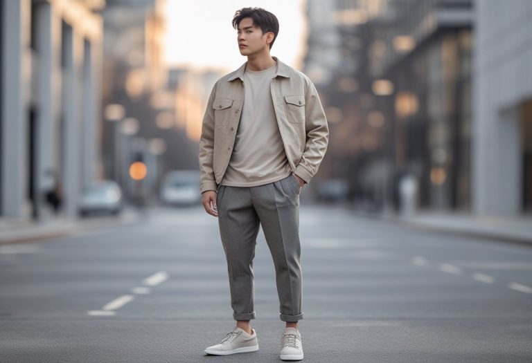 Modern Streetwear: Oversized Tee, Cargo Pants & Sneakers